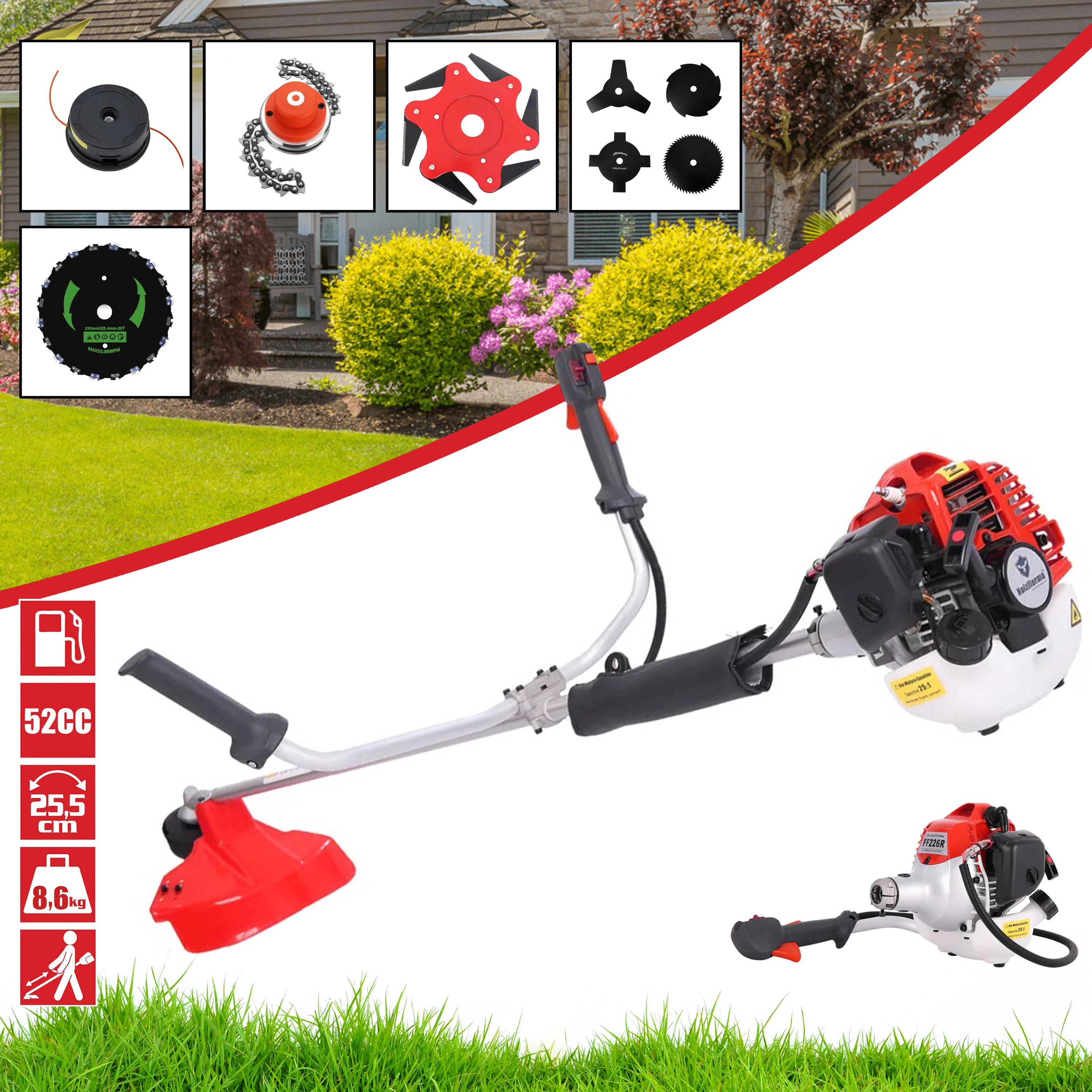 Straus Tech - Trimer za travo s 12 dodatki