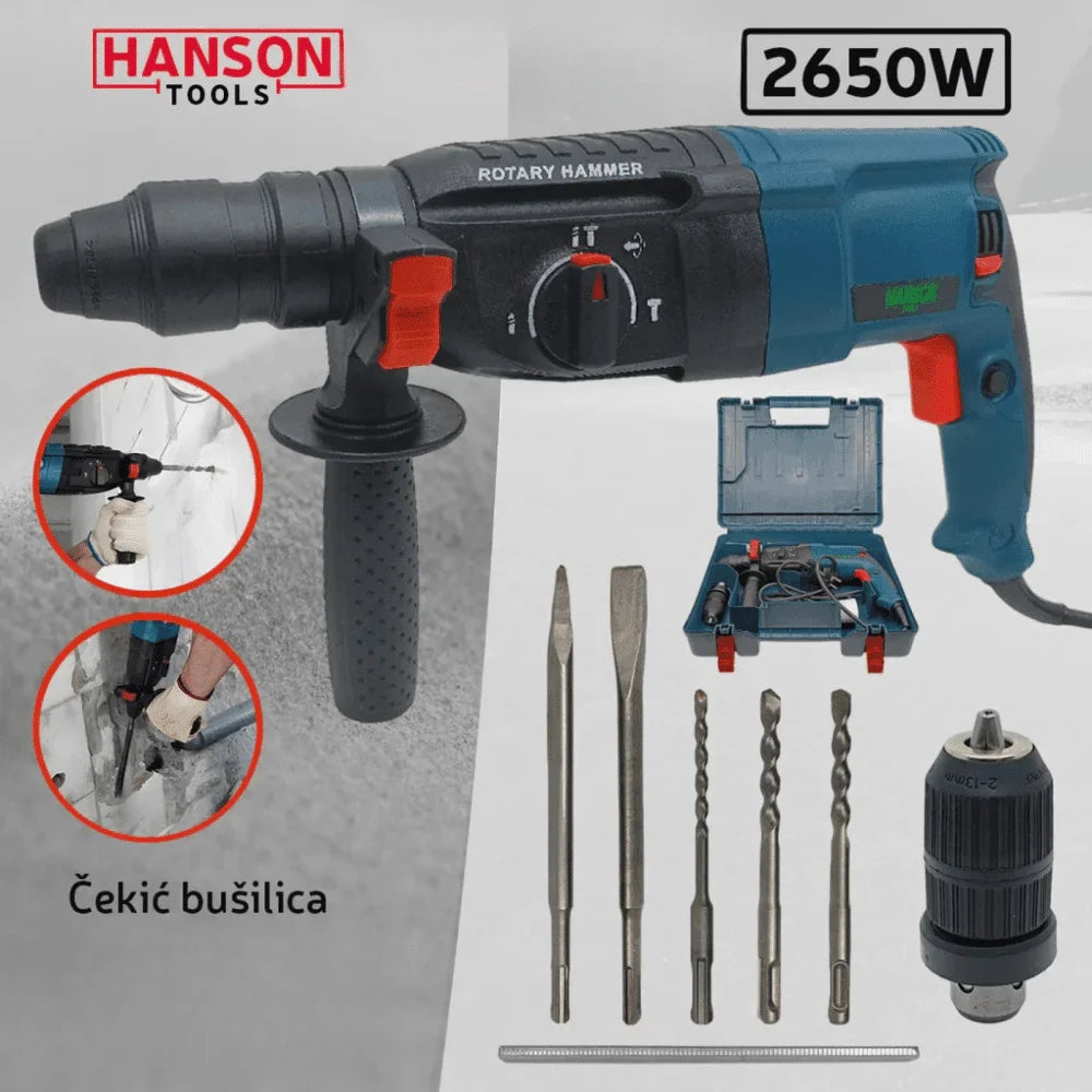Hanson Električni Kladivo Vrtalnik 2650W