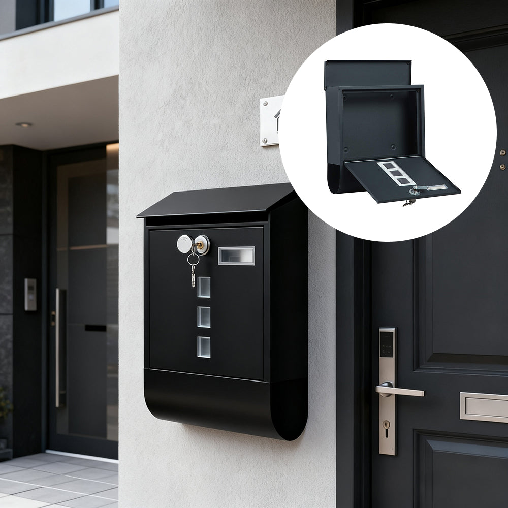 Moderni poštni nabiralnik z nosilcem za časopise
