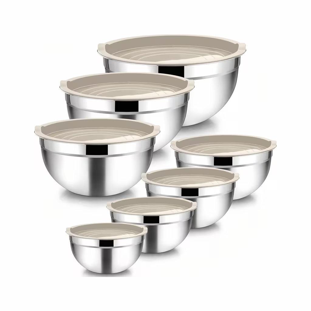 Set 7 inox posod s pokrovom