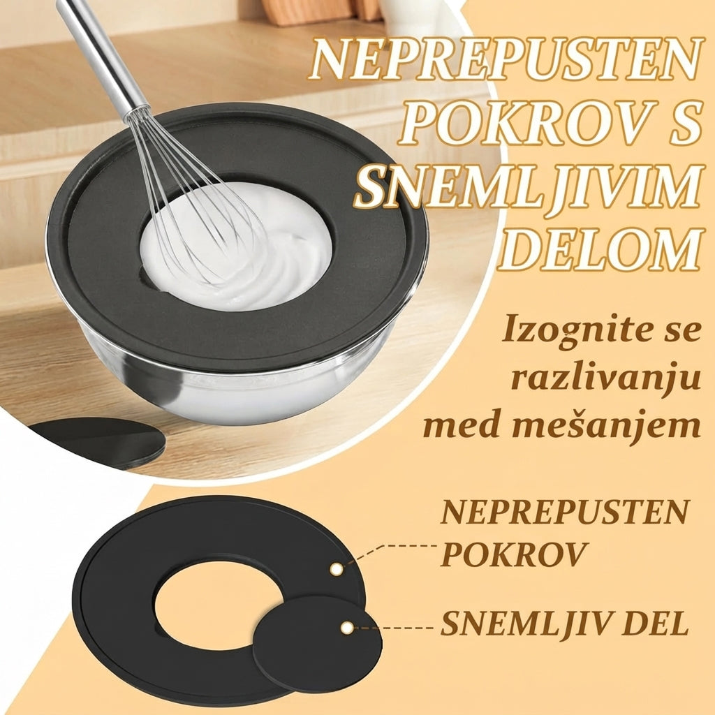 Set inox sklede s hermetičnimi pokrovi