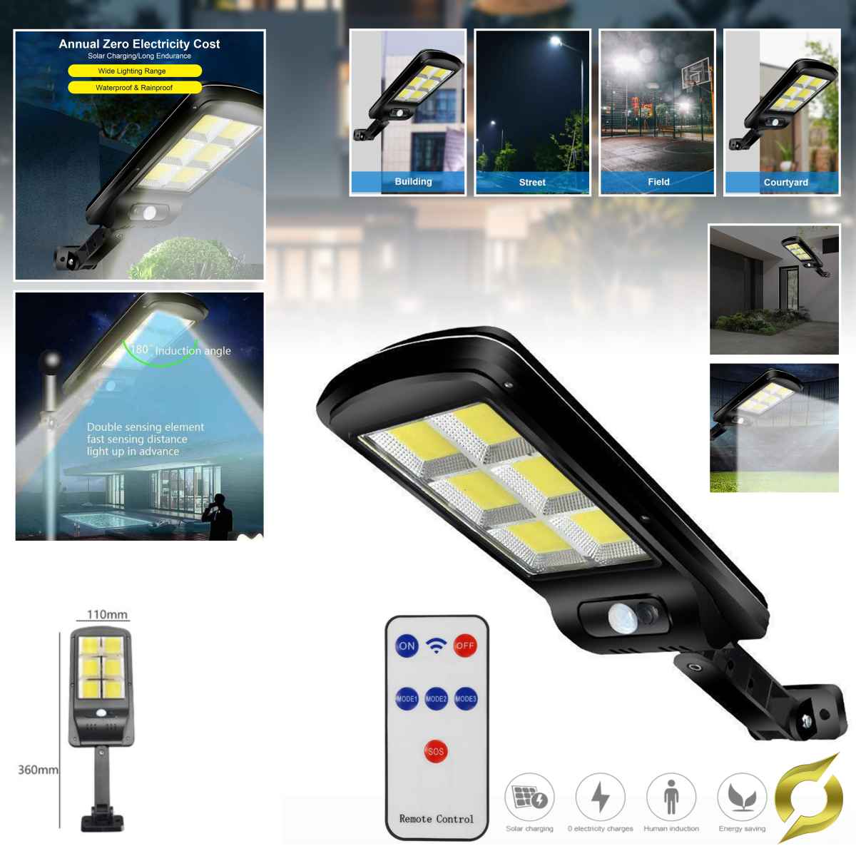 Sončna ulična svetilka • 2 kosa