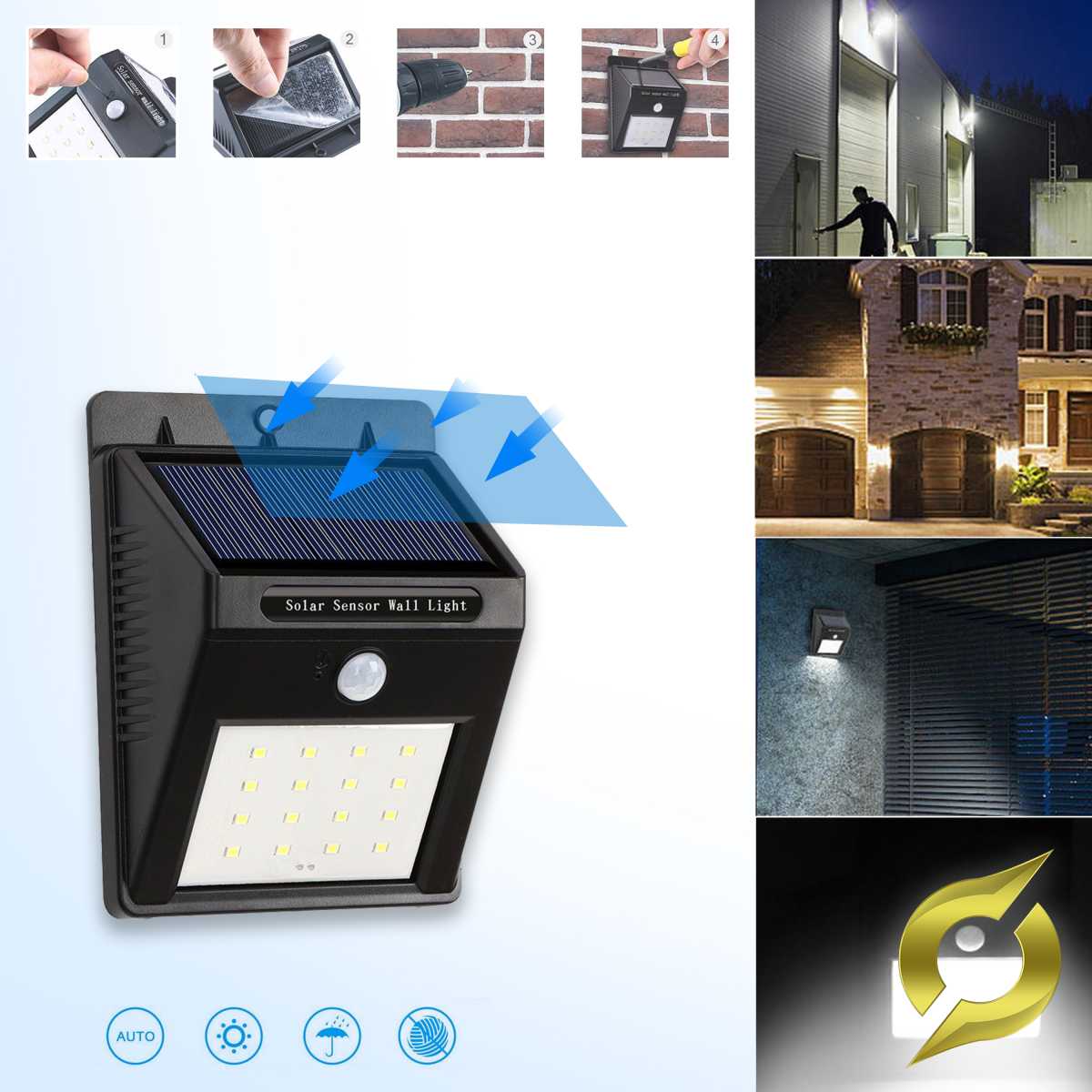 Solarni reflektor s senzorjem gibanja | 5 kosov