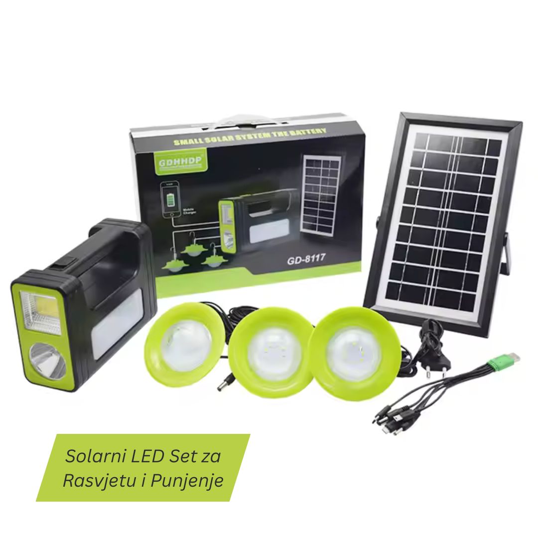 SOLARNI SET 4AH ZA POLNJENJE GEDGETOV Z LED LUČKO