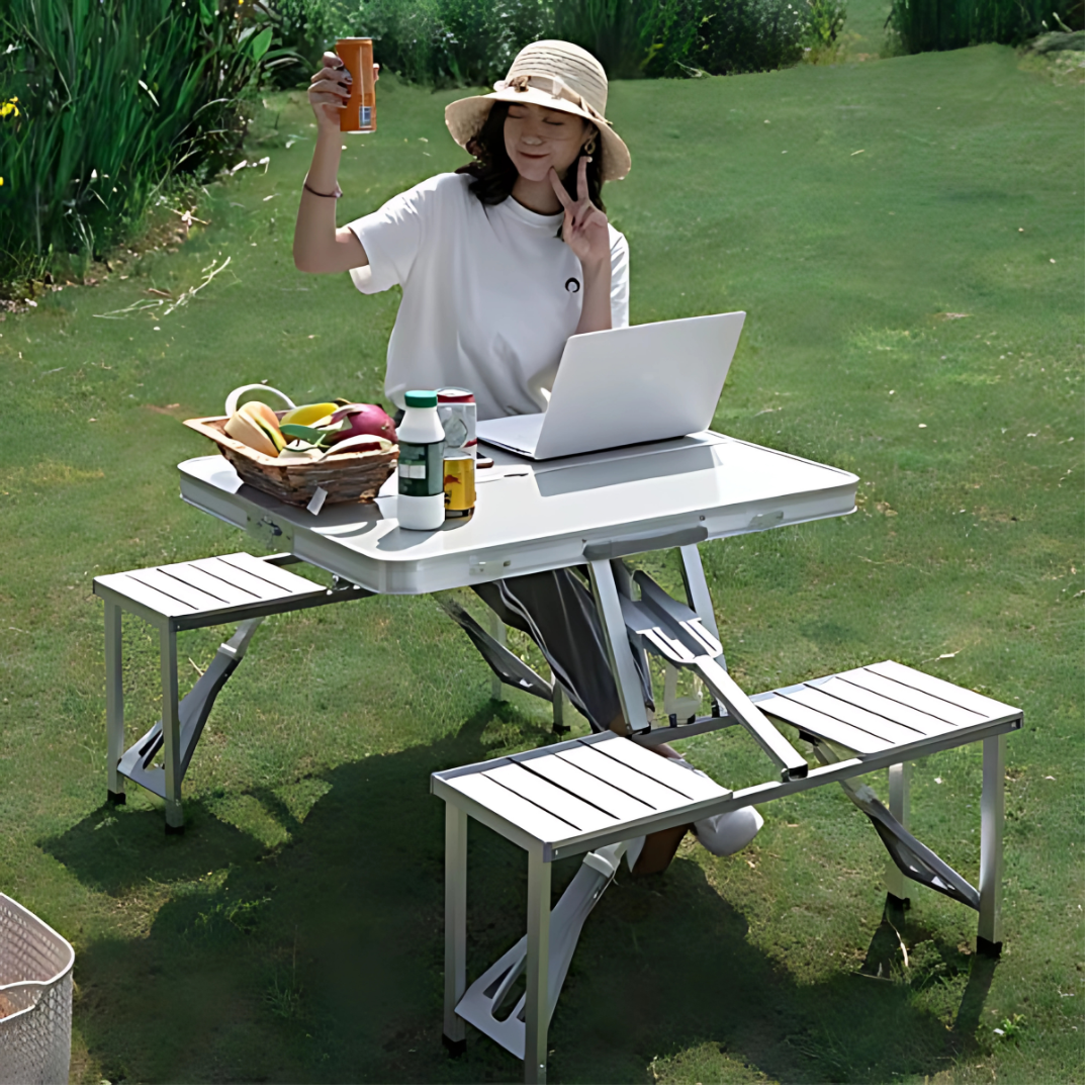 Zložljiva miza + 2 klopi