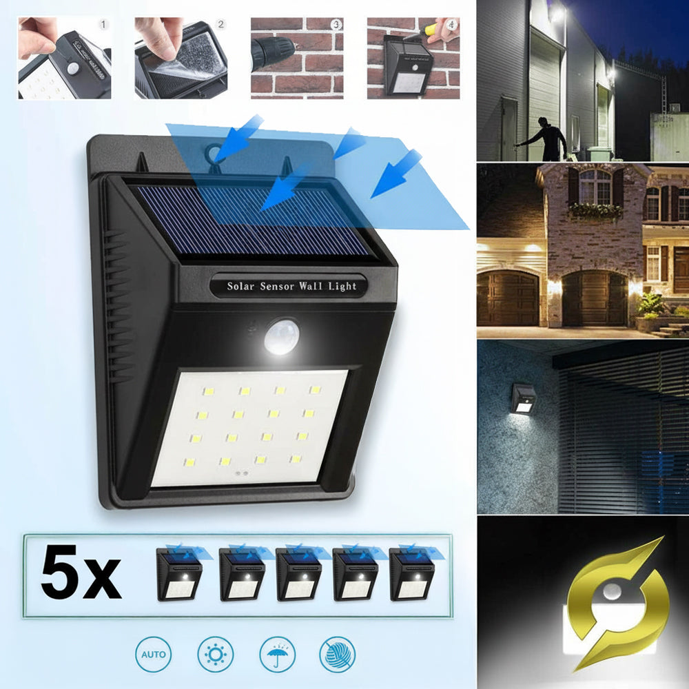 Solarni reflektor s senzorjem gibanja | 5 kosov