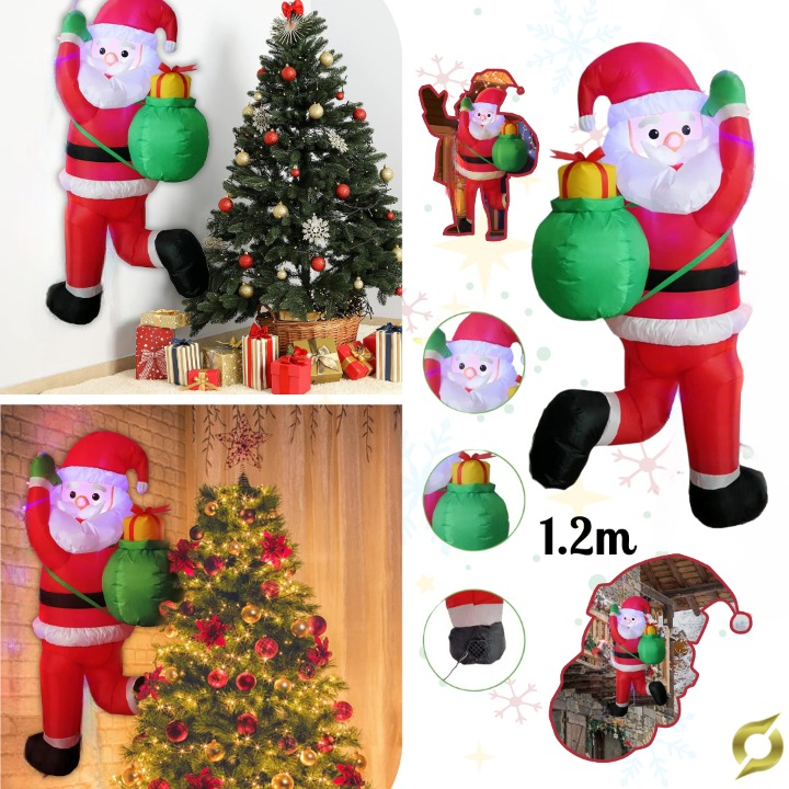 Napihljiv Božiček z vrečo 1,2m