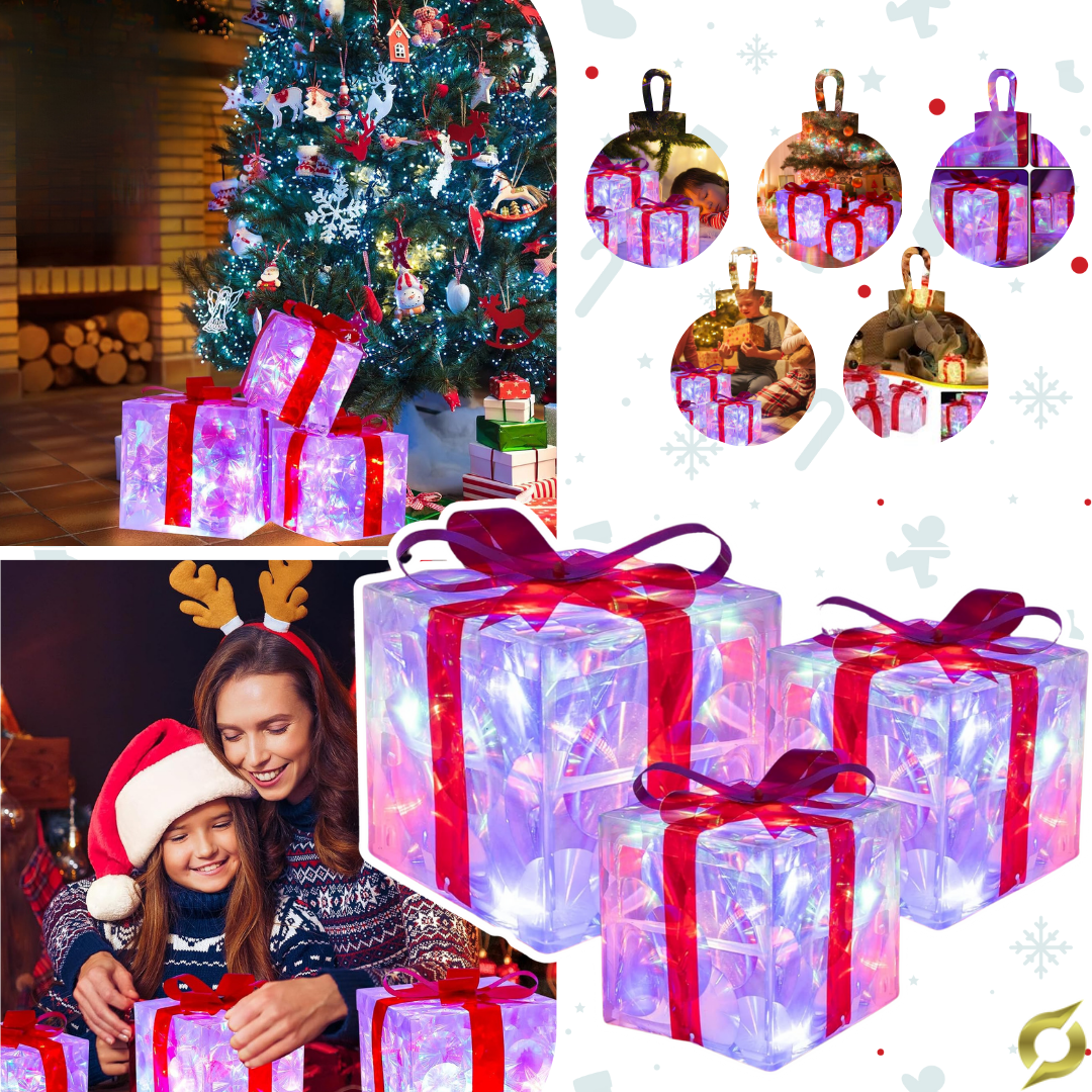 Božični komplet škatlic s pentljo