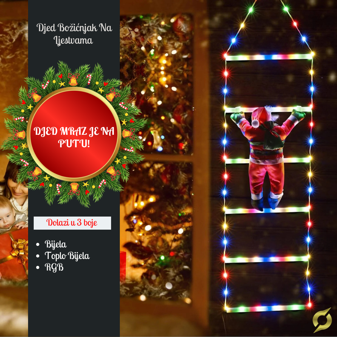 Dedek Mraz na lestvah LED