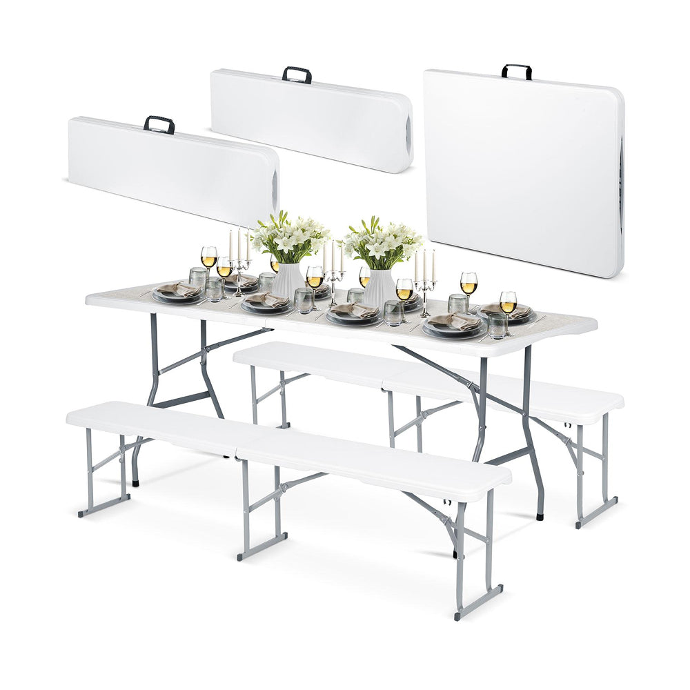 Sklopni vrtny set (Miza + 2 klopi)