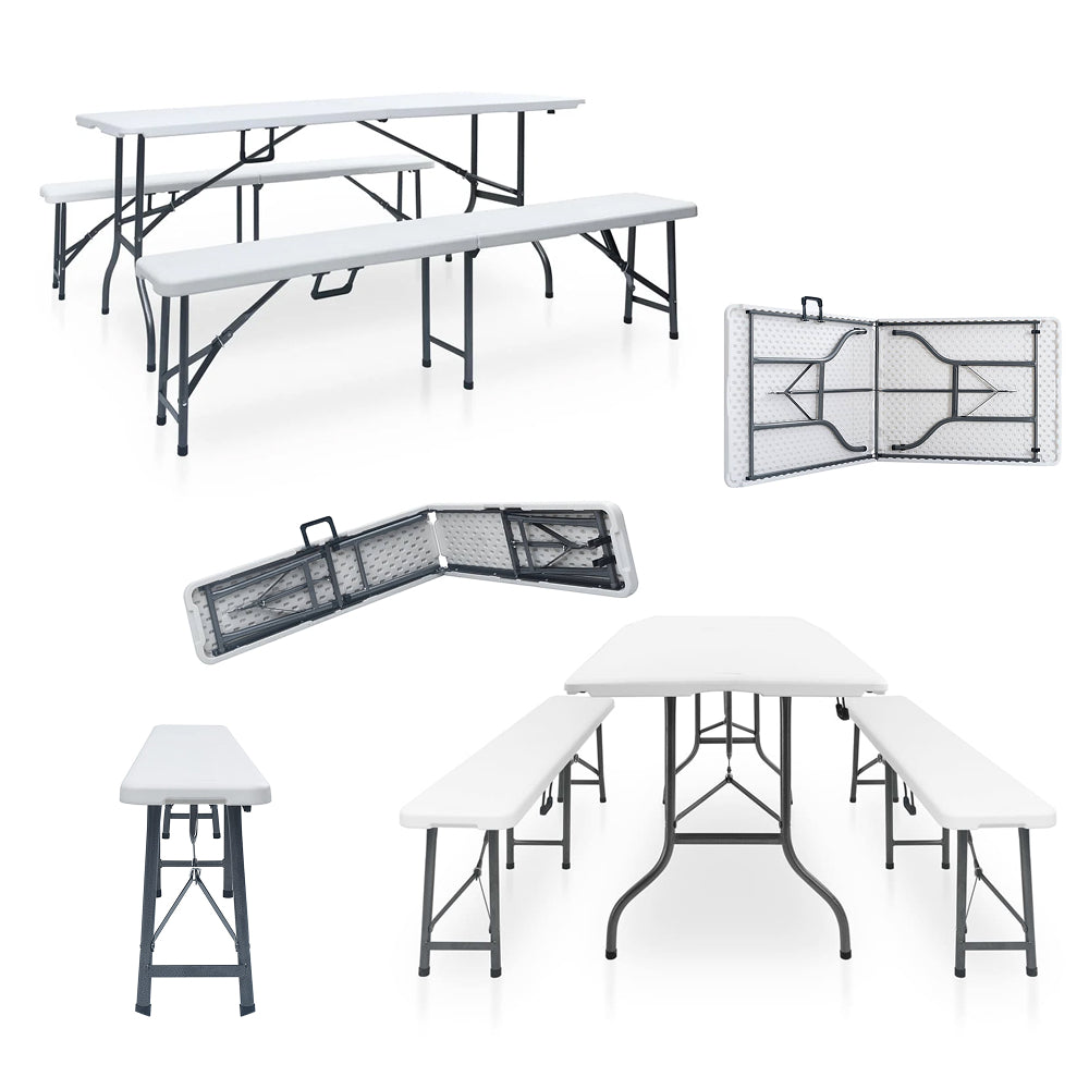 Sklopni vrtny set (Miza + 2 klopi)