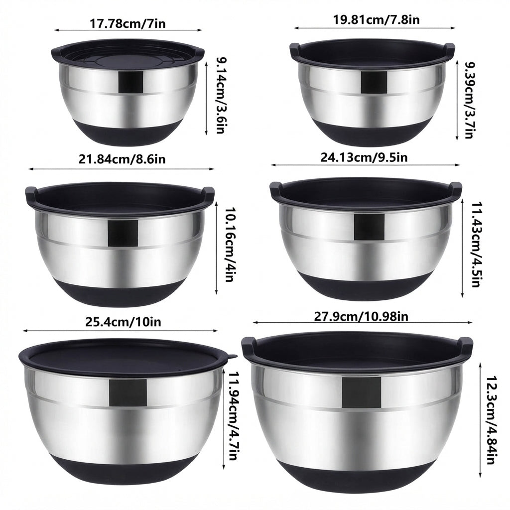 Set inox sklede s hermetičnimi pokrovi