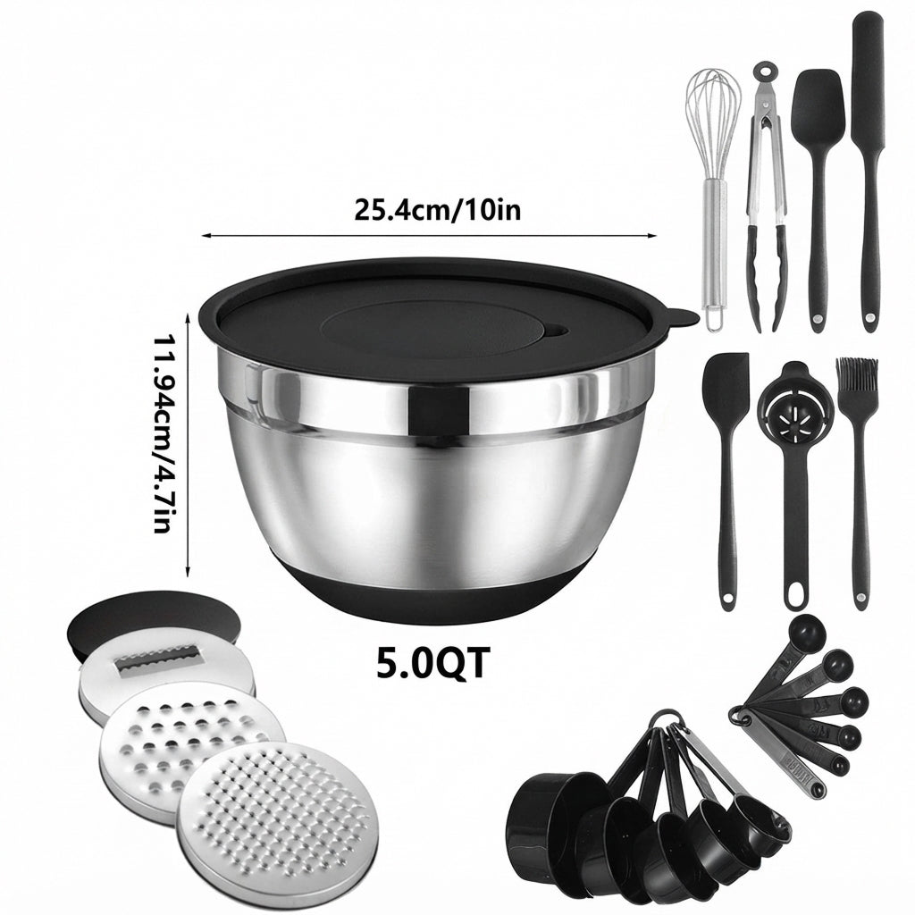 Set inox sklede s hermetičnimi pokrovi
