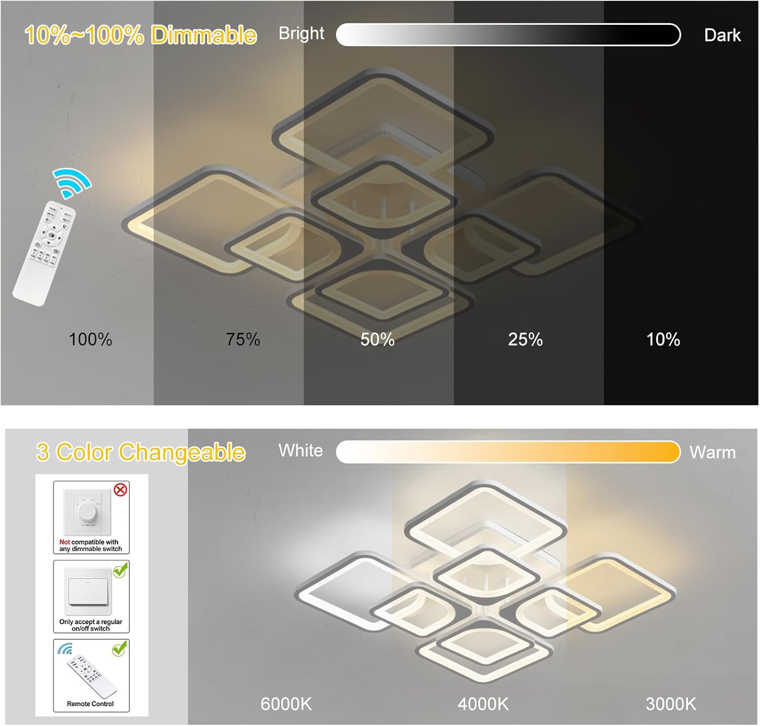 Razkošna vodilna svetilka z 8 deli - 90 W