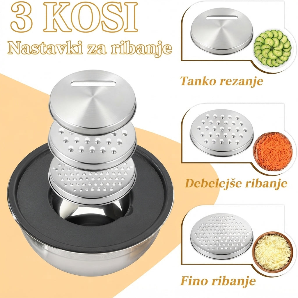 Set inox sklede s hermetičnimi pokrovi